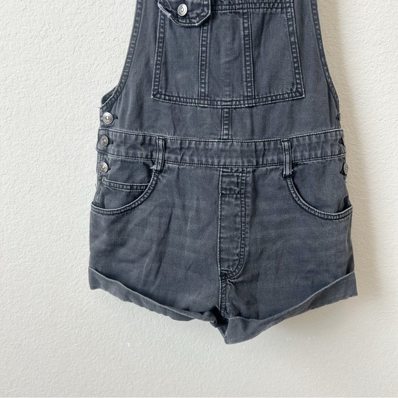 Free People We The Free Ziggy Denim Jean Bib Shortalls Black Gray Wash XS - Picture 6 of 16